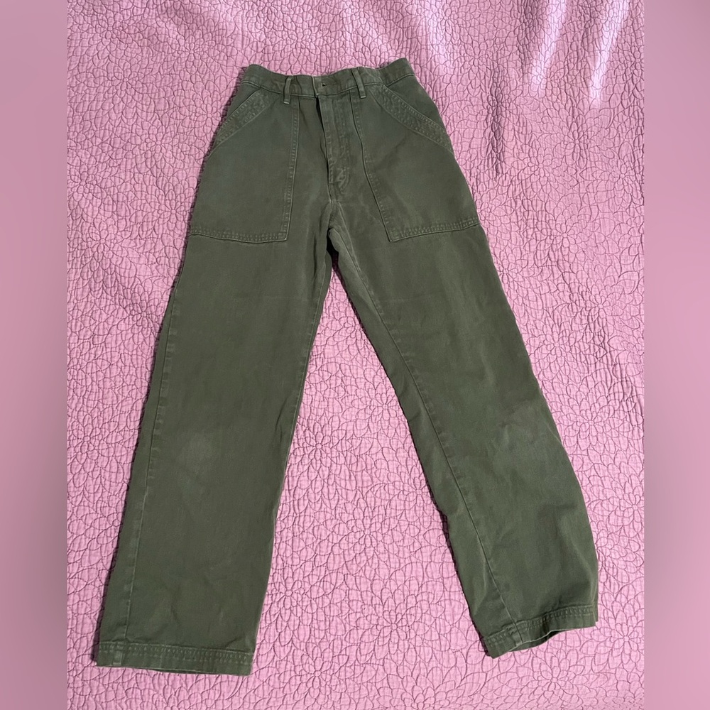 BUG BUD PRESS Green Work Pants Sz S GUC